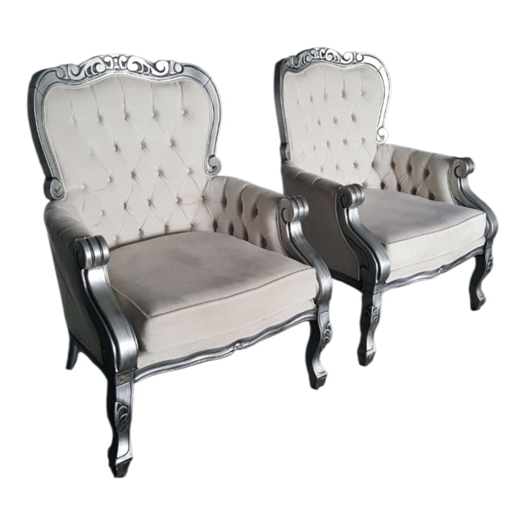 Poltronas Cibele prateadas